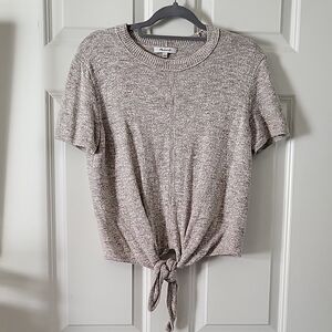Madewell Heathered Short Sleeve Tie-Front Tee Womens Size Small